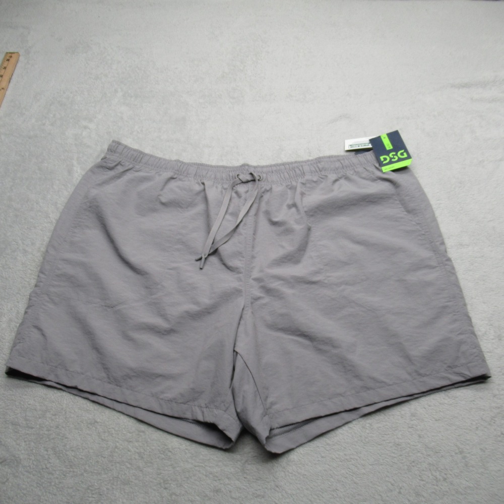 DSG Rec Shorts Mens‎ XXL Gray Water Repellent 6" Relaxed Fit Lined Swim NEW